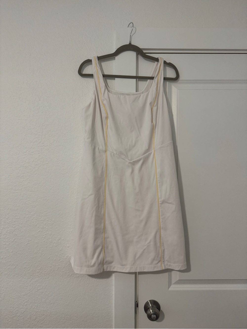 Aerie Pickletini Margot Pleat Dress white and yellow size XL